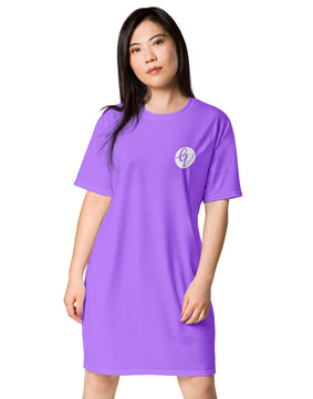 Purple coloured T-shirt dress