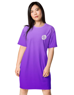 Purple coloured T-shirt dress