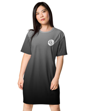 Grey black coloured T-shirt dress