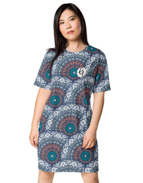 Mandala print T-shirt dress