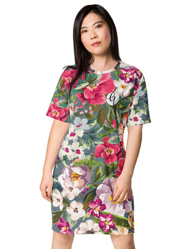 Flower garden T-shirt dress