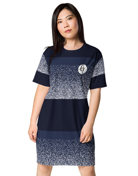 Blue sparkling shade T-shirt dress