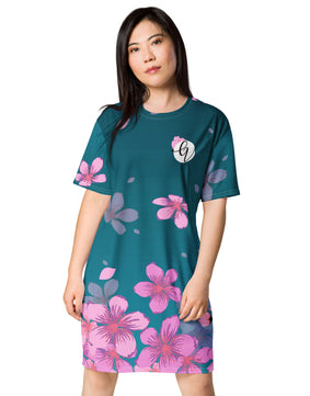 Cherry blossom T-shirt dress