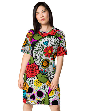 Dead sugar skull T-shirt dress