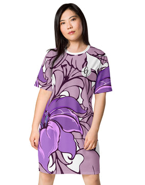 Lotus floral T-shirt dress