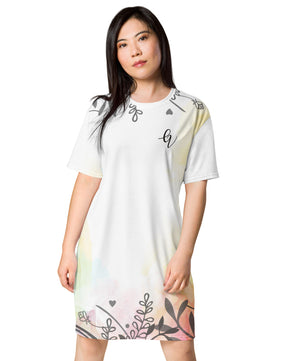 Floral fleece T-shirt dress