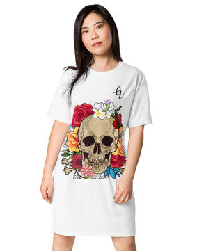 Skeletal floral T-shirt dress