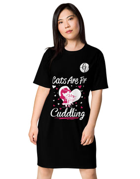 Cats are for cuddling T-shirt dress