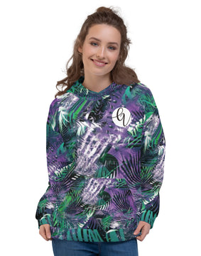 Purple green floral Hoodie