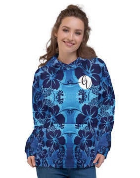 Blue floral Hoodie