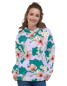 Green floral blossom Hoodie