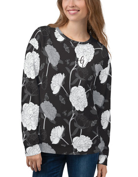 Black viscose flowers Sweatshirt