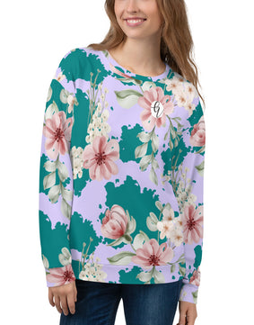 Green peach floral Sweatshirt