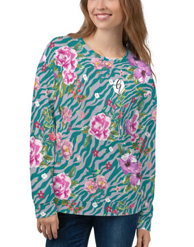 Pink green floral Sweatshirt