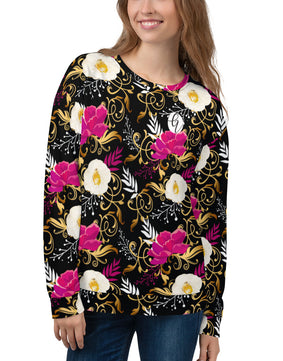 Pink black floral Sweatshirt