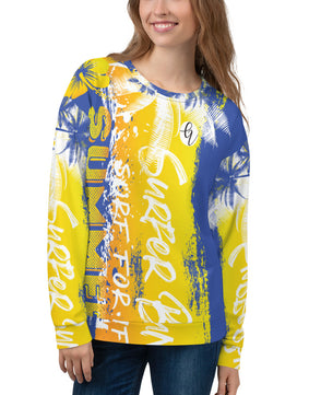 Yellow blue floral Sweatshirt