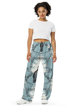 Lama vintage All-over print unisex wide-leg pants