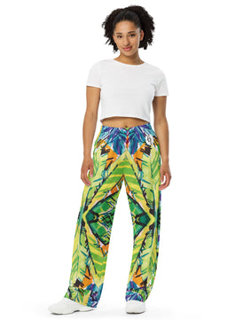 Leaves Floral All-over print unisex wide-leg pants