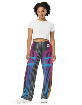 Summer All-over print unisex wide-leg pants