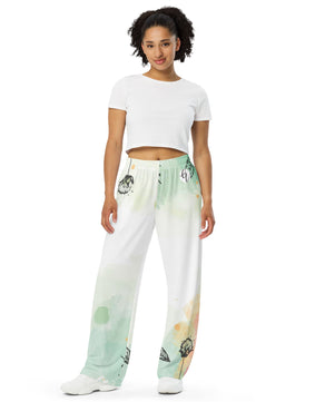 Floral flowers All-over print unisex wide-leg pants