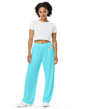 Blue Neon All-over print unisex wide-leg pants