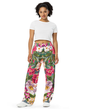 Wild floral All-over print unisex wide-leg pants