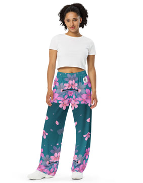 Cherry blossom All-over print unisex wide-leg pants