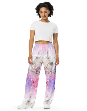 Aquarell All-over print unisex wide-leg pants