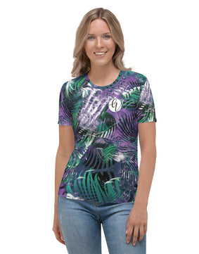 Green purple floral Women's T-shirt