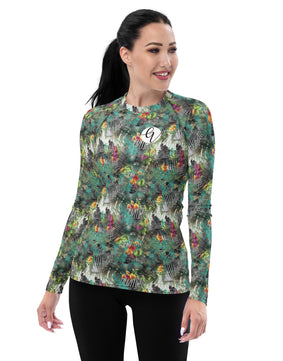 Multicolored Poplin Women's Rash Guard