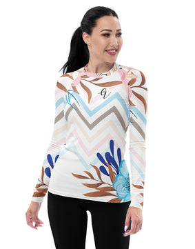 Peach Petals Women's Rash Guard