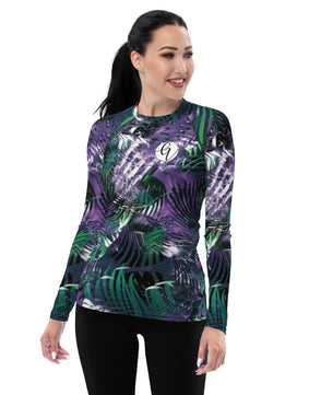 Leaf Floral Women's Rash Guard