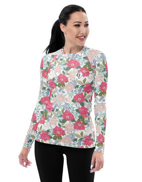 Peach Floral Rash Guard