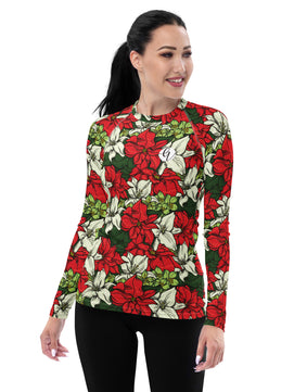 Red Floral Rash Guard