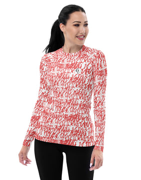 Red Abstract Rash Guard