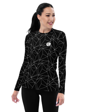 Black and White Abstract Rash Guard