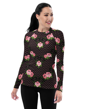 Pink Floral Rash Guard