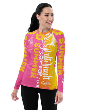 Pink and Yellow Rash Guard