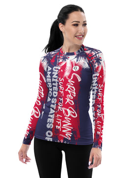 Patriotic Blue and Red Rash Guard