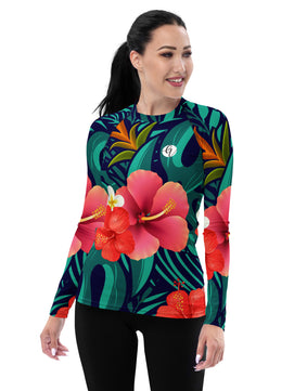 Seamless Floral Rash Guard