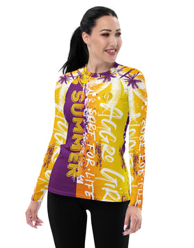 Purple and Yellow Summer Rash Guard