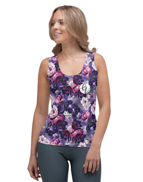 Purple floral Cut & Sew Tank Top