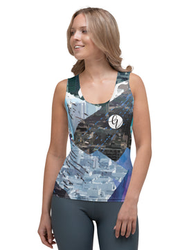 Mountain floral Cut & Sew Tank Top