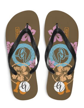 Brown pattern Flip-Flops