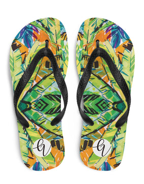 Green leaves Flip-Flops