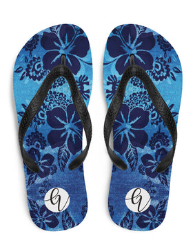 Blue floral Flip-Flops