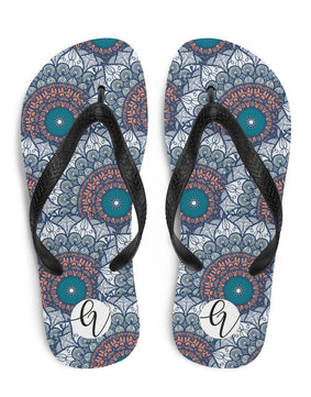 Mandala Print Flip-Flops