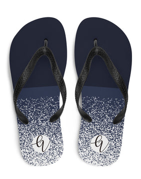 Sparkling greyish blue sprinkling Flip-Flops