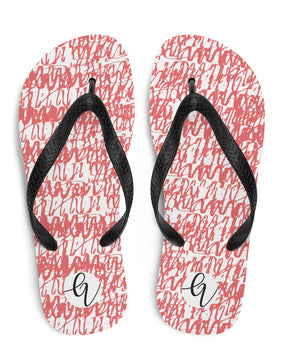 Red white vintage Flip-Flops