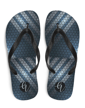 Blue hexagon Flip-Flops